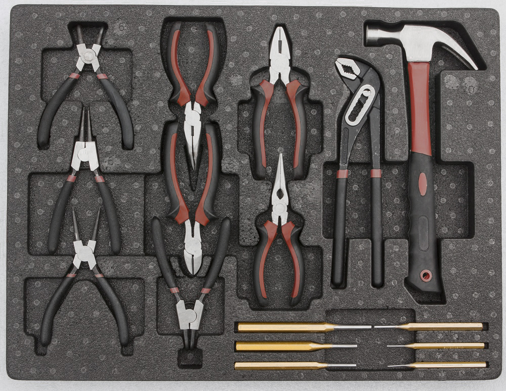 7 Schublade Kunststoffwerkzeugkiste mit Werkzeugen für Garage