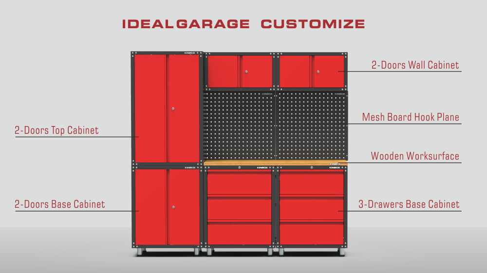 9 St&uuml;cke Metall Garage Workbench -System f&uuml;r Workshop