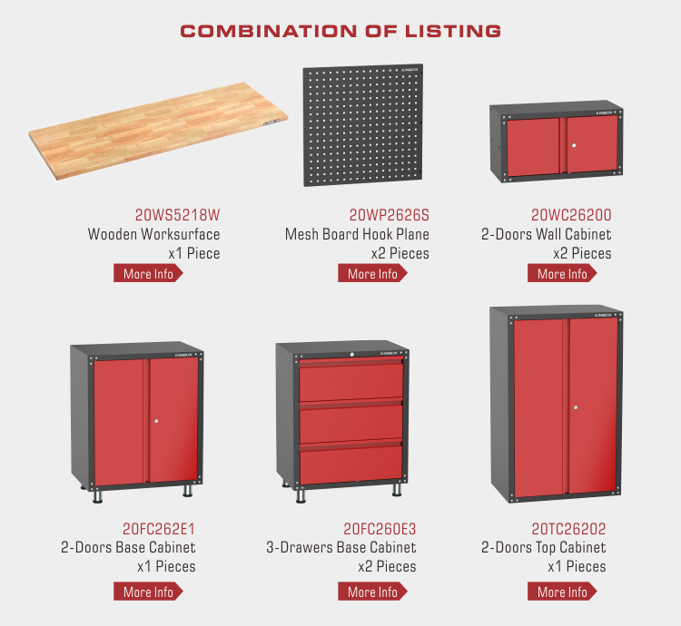 9 St&uuml;cke Metall Garage Workbench -System f&uuml;r Workshop